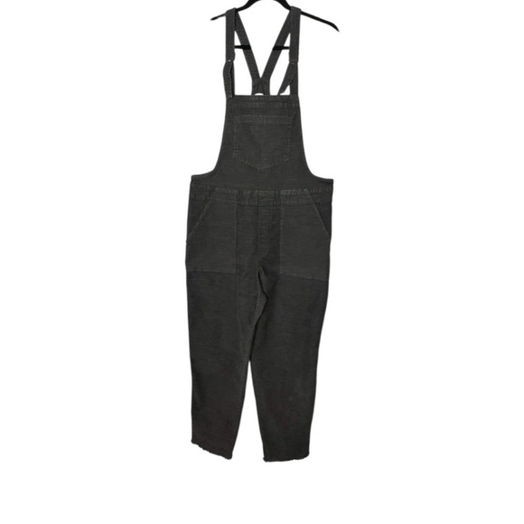 aerie Pants - Aerie Overalls Women's Medium Corduroy Raw Hem Patch‎ Pockets Dark Gray